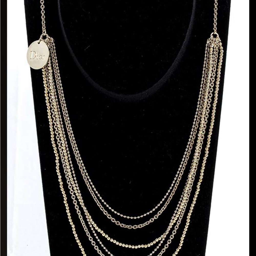 Vintage Dior Parfums Multi Chain Necklace